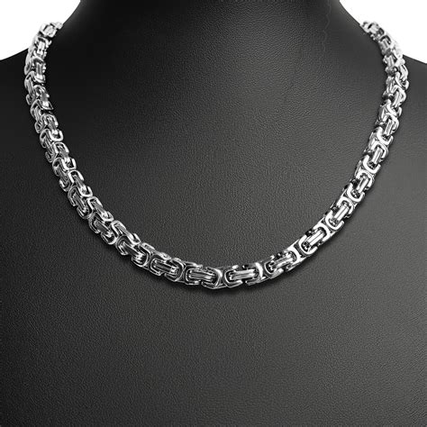 stainless steel byzantine box chain necklace|stainless steel byzantine chain necklace.